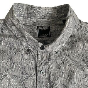 Todd Snyder Shirt Mens Size Large Zebra Print Short Sleeve Button Down